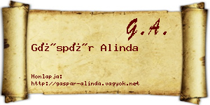 Gáspár Alinda névjegykártya